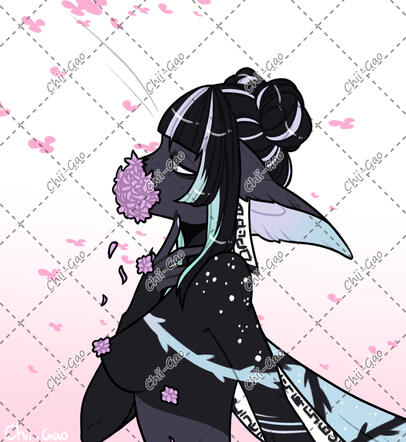 One of my clokies with flowers coming out of her mouth.