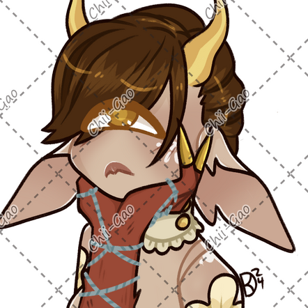 An art depicted my occulae Only Yesterday getting her face held by another occulae's hand.